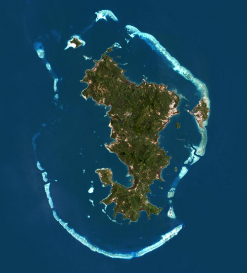 Mayotte, son lagon et sa structure récifale (©IGN)